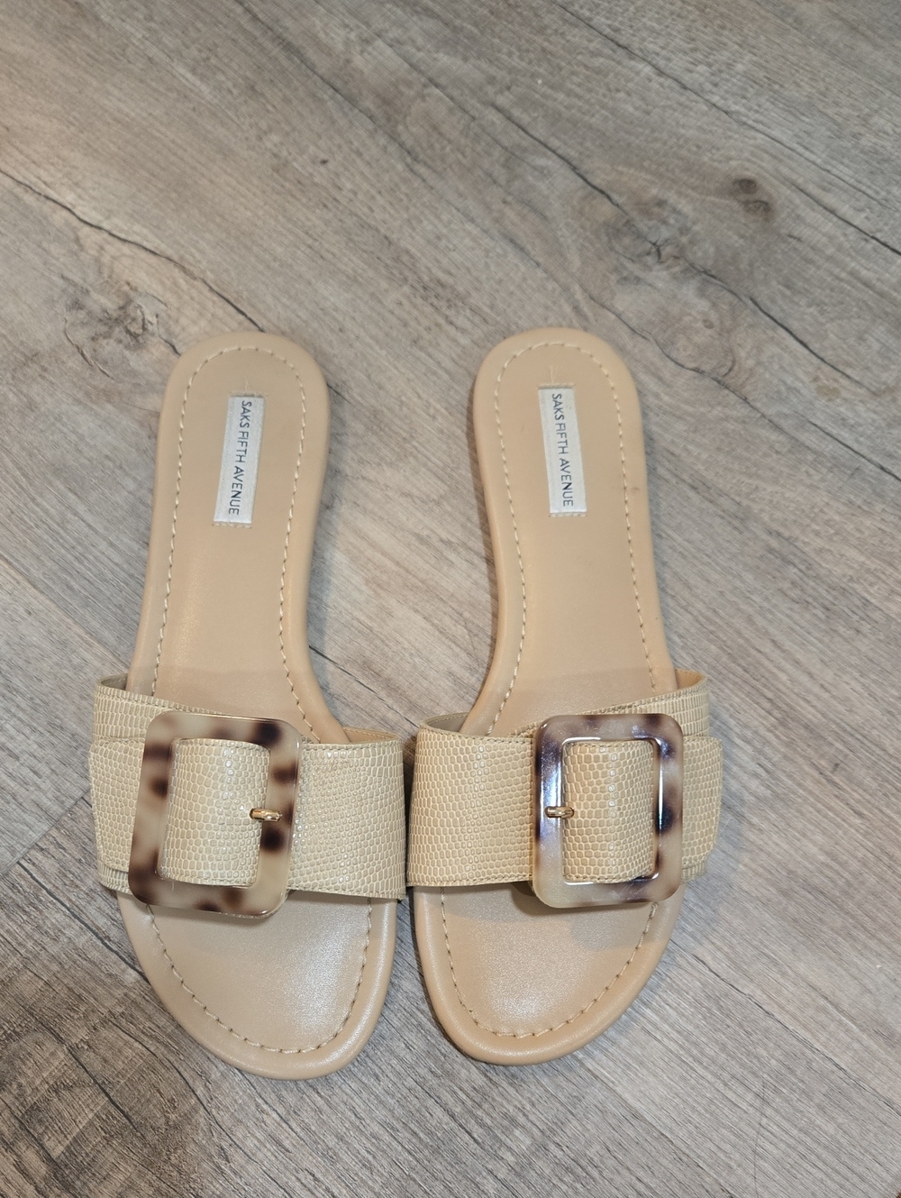 Saks Fifth Avenue Beige Slide Sandals!!!
